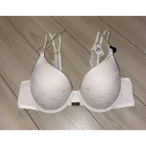 Aerie Plunge Bra Lace Padded Underwire Womens 38C Ivory New - Picture 2 of 6